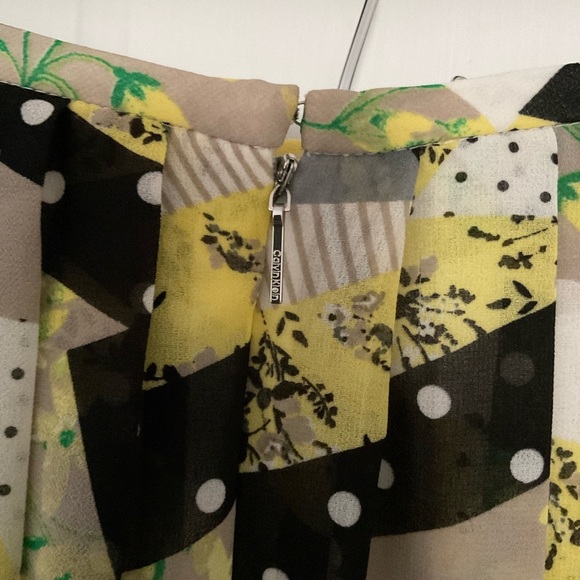 Calvin Klein Pleated Chiffon Midi Skirt Size 6 Multicolor - Picture 8 of 8